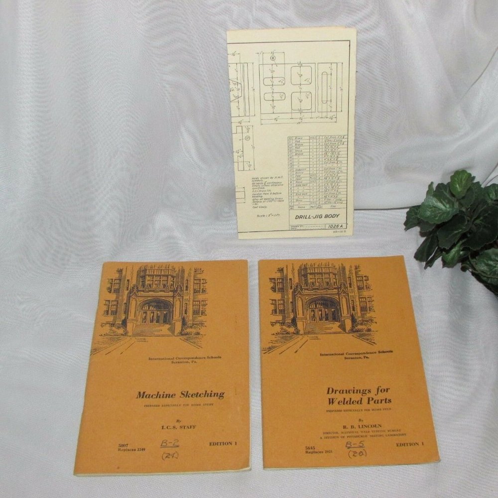 1940's Machine Sketching International Correspondence Schools Home Study Books